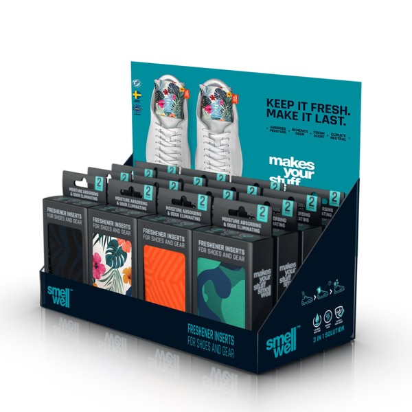 Smellwell Freshener Inserts Pre-Packed Display including 24 pairs of inserts