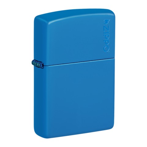 Zippo Lighter Sky Blue Matte with Zippo Logo