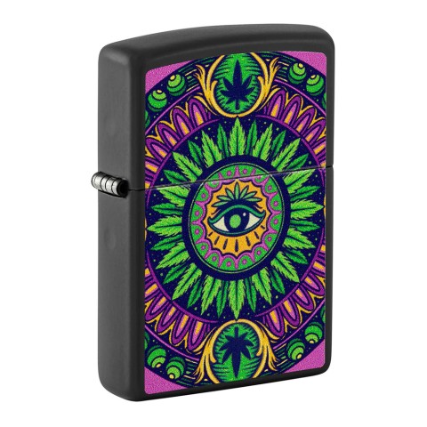 Zippo Lighter Cannabis Pattern Design
