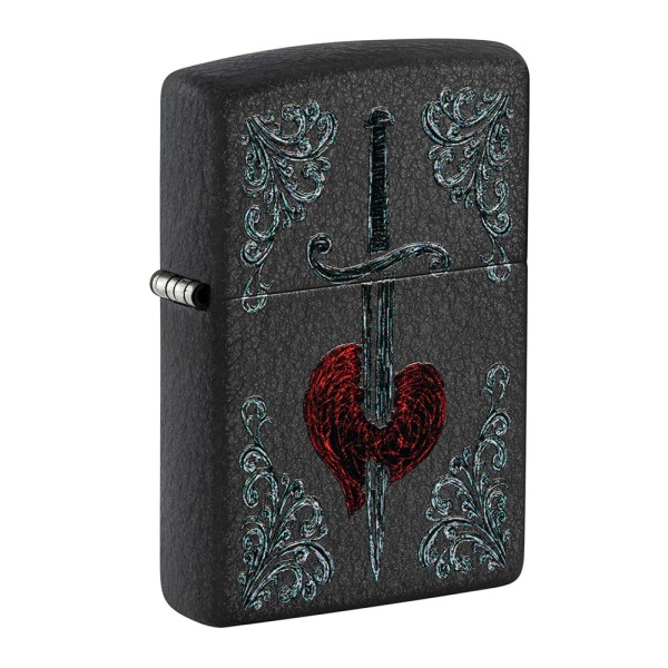 Zippo Lighter Heart Dagger Tattoo Design