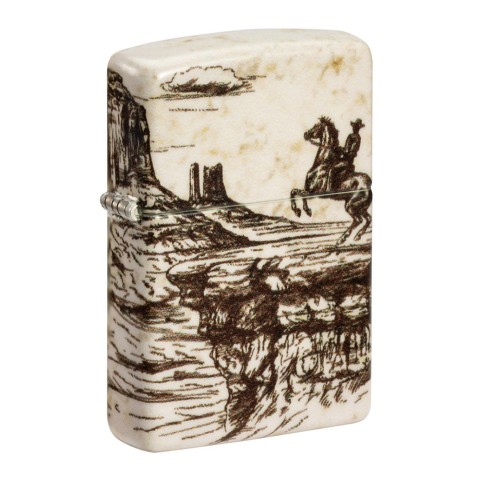 Zippo Lighter Wild West Scene Design