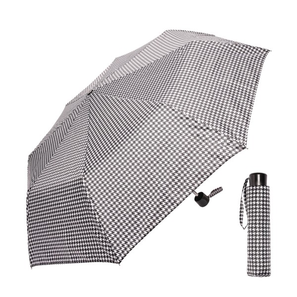 Ladies Super Mini Umbrella Dogtooth Print