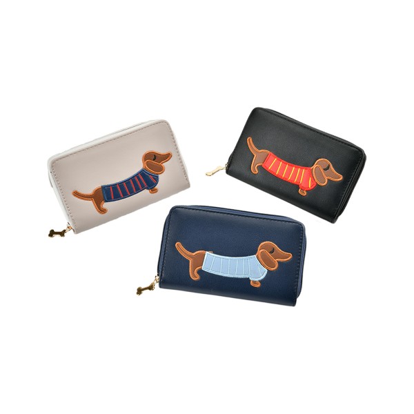 Sausage Dog Purse, Assorted Colours (Beige, Black & Navy)