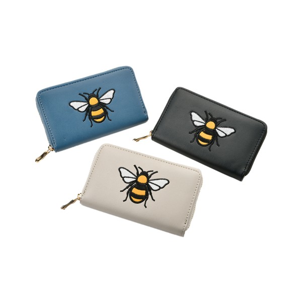 Bee Design Purse, Assorted Colours (Beige, Black & Navy)
