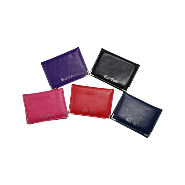 Shiny PU Bus Pass Holder with Zip