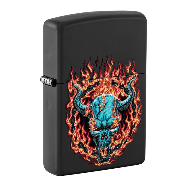 Zippo Lighter Burning Devil Design