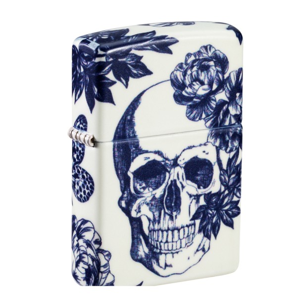 Zippo Lighter Floral Skull Design