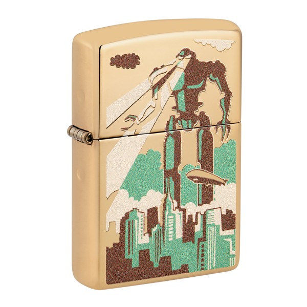 Zippo Lighter Robot in City Design
