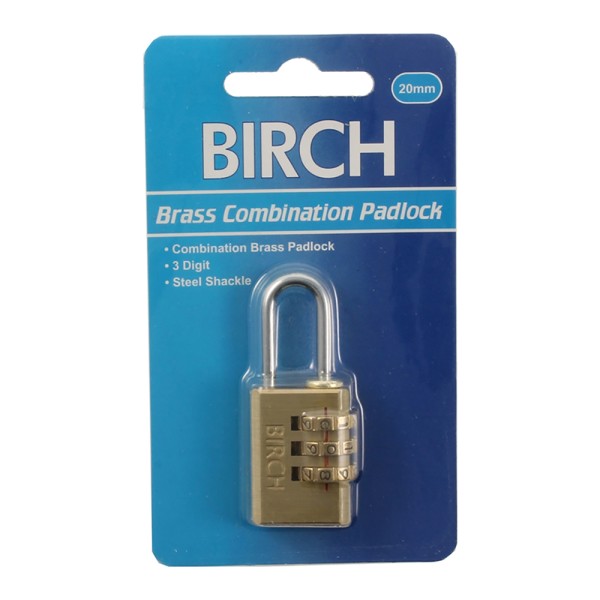 Birch Brass Combination Padlock
