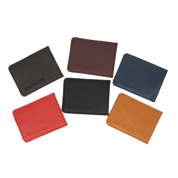 Cow Hide Zip Round Double Sided Purse Wallet with RFID