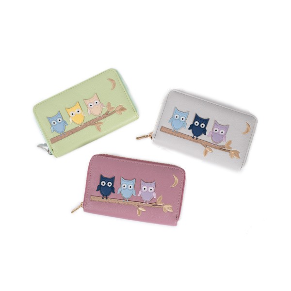 Owl Applique Purse Assorted Colours