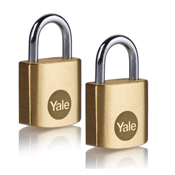 Yale Brass Padlock 20mm (Pack of 2)