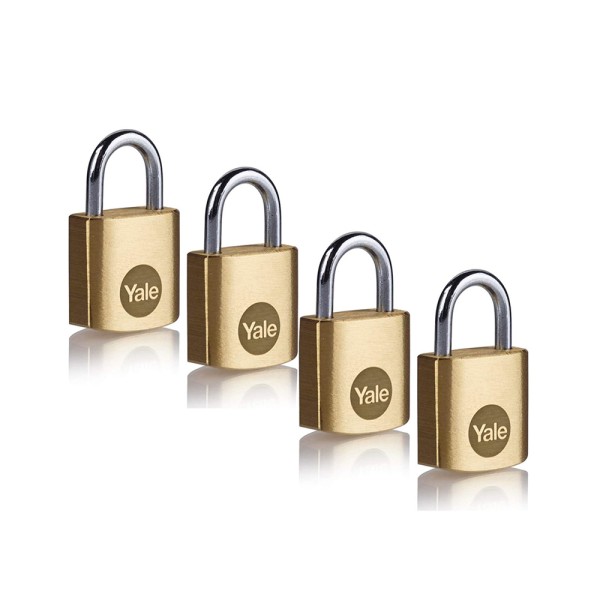 Yale Brass Padlock 20mm (Pack of 4)