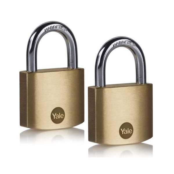 Yale Brass Padlock 40mm (Pack of 2)