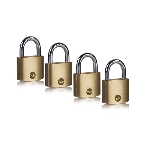 Yale Brass Padlock 40mm (Pack of 4)