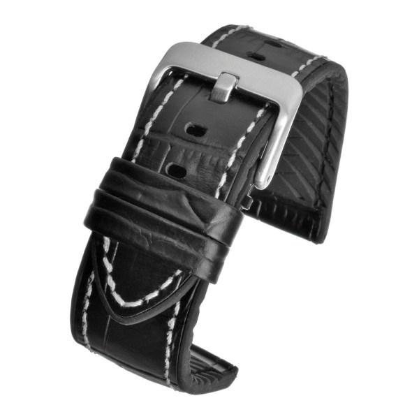 Birch Leather/Silicone Watch Straps Alligator Stitched