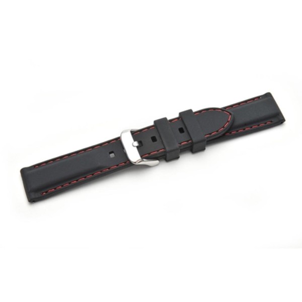 Birch Silicone Watch Straps Red Stitch
