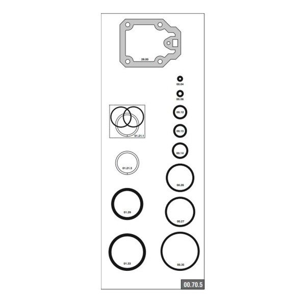 Omer O Ring Kit 00.70.5 For Brad Gun & Staple Gun