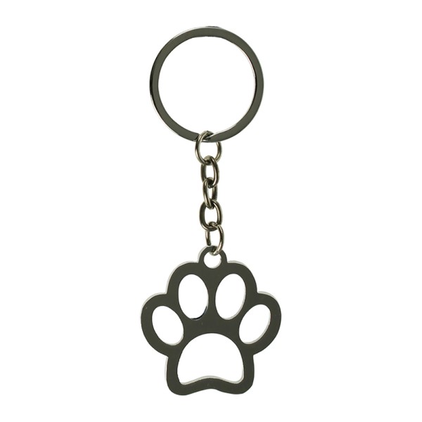 Paw Print Metal Key Ring 