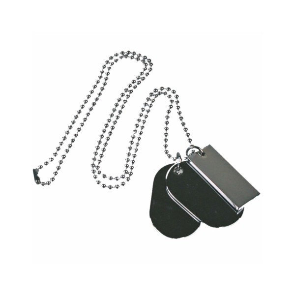 Fashion Metal Ball Chain With Three Dog Tags