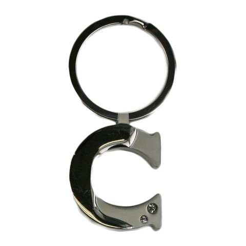 Alphabet Key Ring With Crystal Letter C