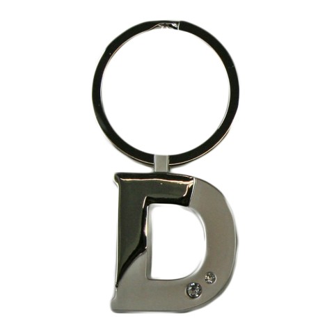 Alphabet Key Ring With Crystal Letter D