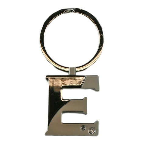 Alphabet Key Ring With Crystal Letter E