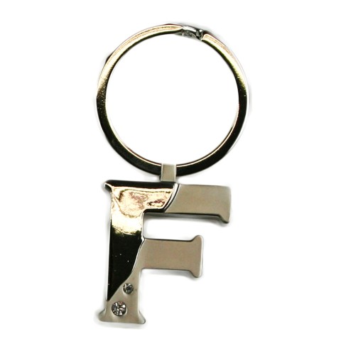 Alphabet Key Ring With Crystal Letter F