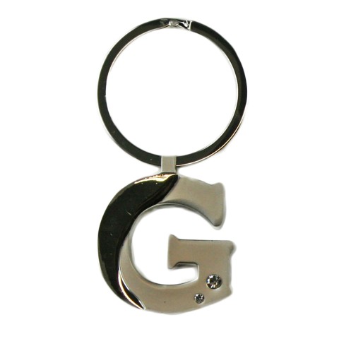 Alphabet Key Ring With Crystal Letter G