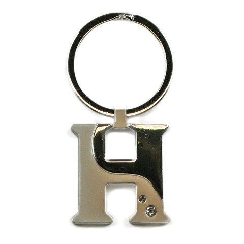 Alphabet Key Ring With Crystal Letter H