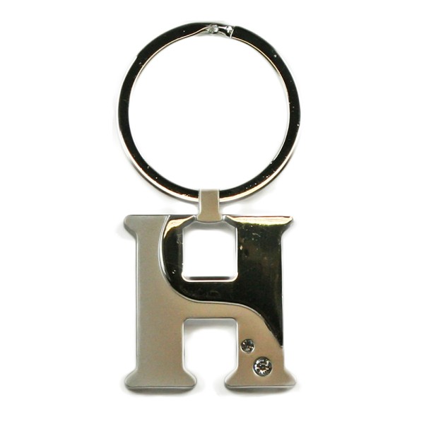 Alphabet Key Ring With Crystal Letter H