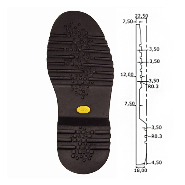 Vibram 629K Division Length 13 1/2 Inch / 343mm