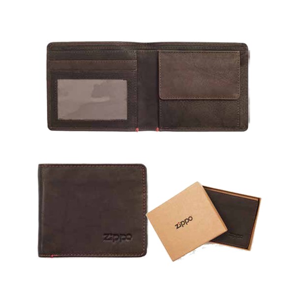 Zippo Leather, Bi-Fold Wallet With Coin Pocket