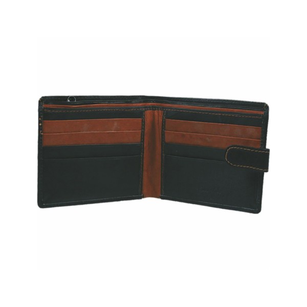 Birch Cowhide Leather Wallet Black & Tan