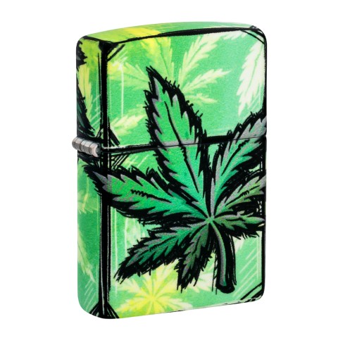Zippo Lighter Glowing Cannabis Design 60007204