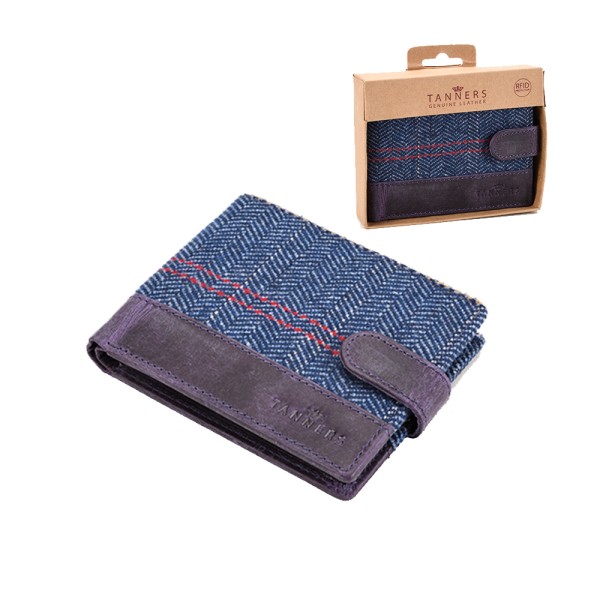 Tanners Leather/Tweed Outer 10 Card Spaces And Notes