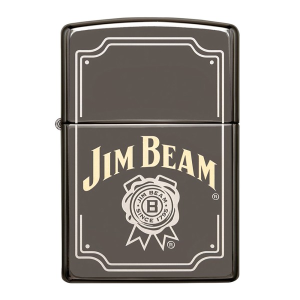 Zippo Lighter Black Ice, Jim Beam Stamp