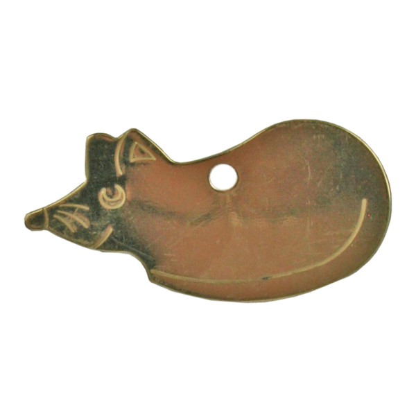 Mouse Pet Disc Brass 45mm x 25mm