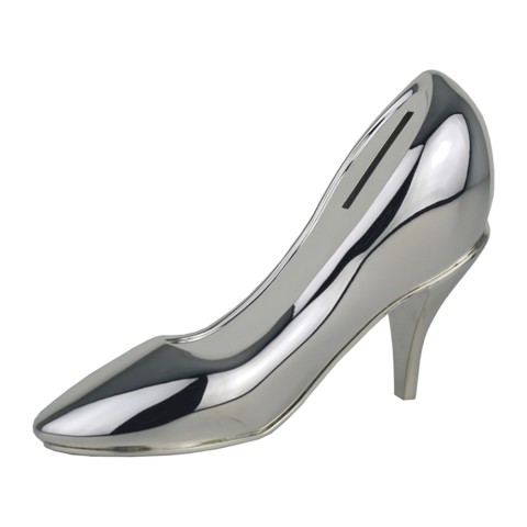 Shoe Money Box Silver Plated 15cm High
