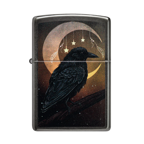 Zippo Lighter 28378 Crow and Moon Design