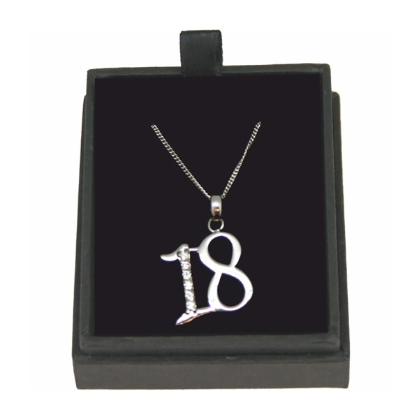 925 Silver 18 Necklace With Cubic Zirconia 18 Inch Chain