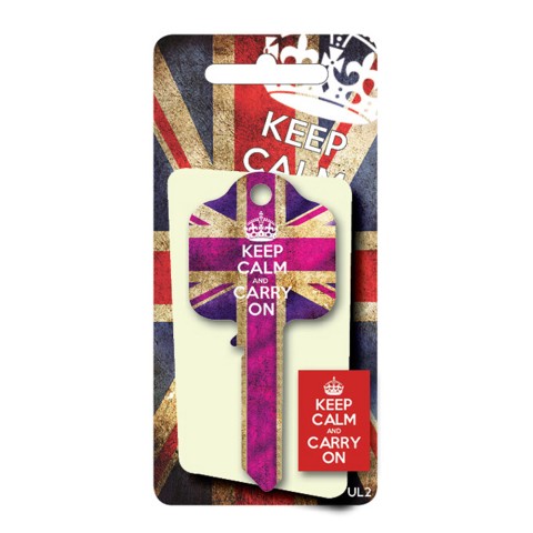 Licensed Keys - Keep Calm and Carry On Union Jack - Purple