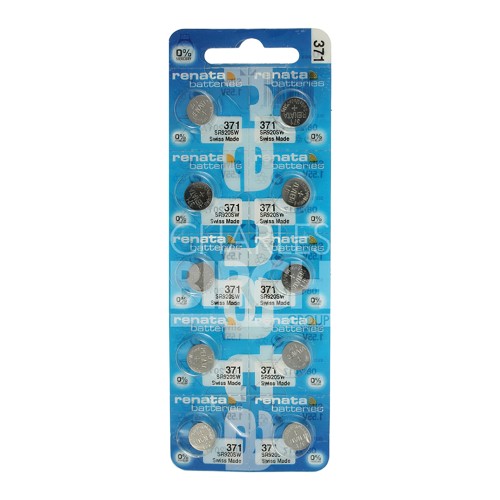 Renata Multipack Batteries 371 Silver Oxide, Low Drain 1.55V