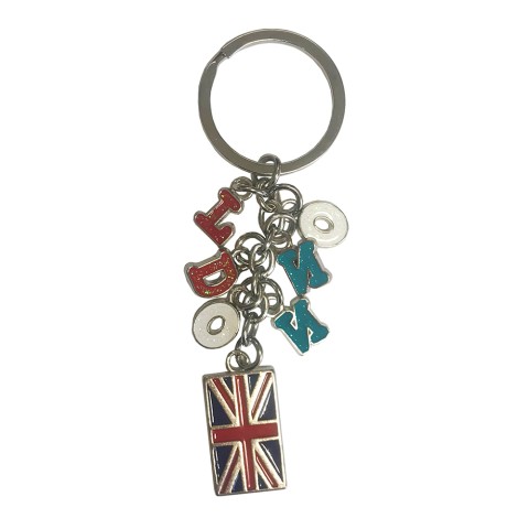 London Charm Key Ring with Letters & Flag
