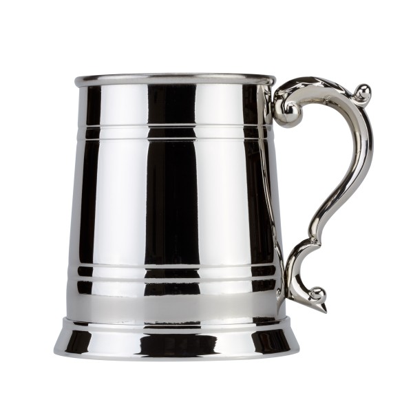 Georgian Handle One Pint Stainless Steel Tankard
