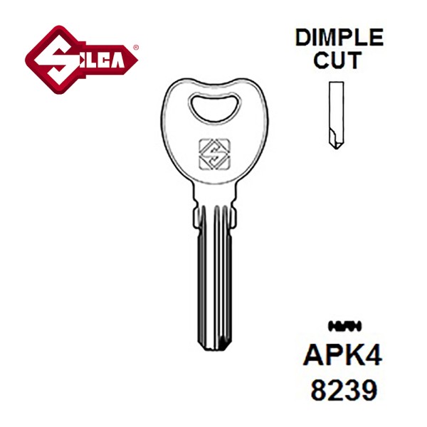 Silca APK4 Dimple Security Cylinder Blank 
