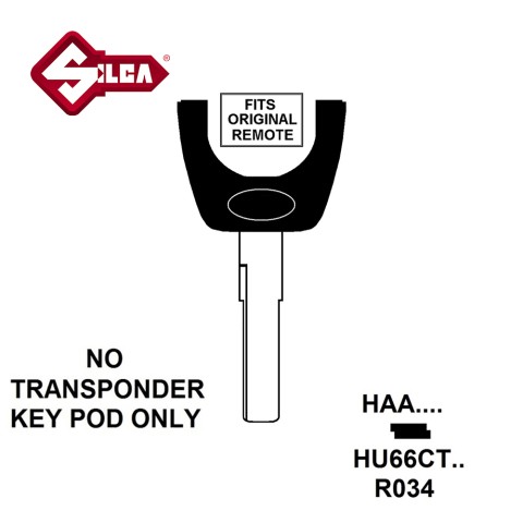 Silca Remote Blank HU66CT (1) VW/Seat (HAA Series)