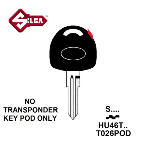 Silca HU46T (1) - Vauxhall Transponder (Without Chip)