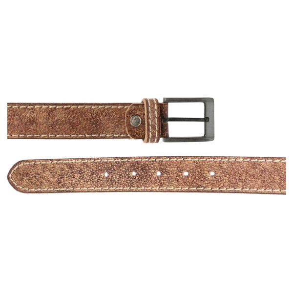 Birch Full Grain Leather Belt With Contrasting Stitching 40mm XX Large (44-48 Inch) Distressed Brown. Special Clearance 30% Disc
