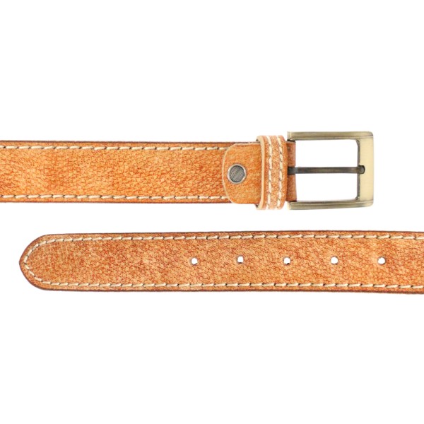Birch Full Grain Leather Belt With Contrasting Stitching 40mm XX Large (44-48 Inch) Distressed Tan. Special Clearance 30% Discou